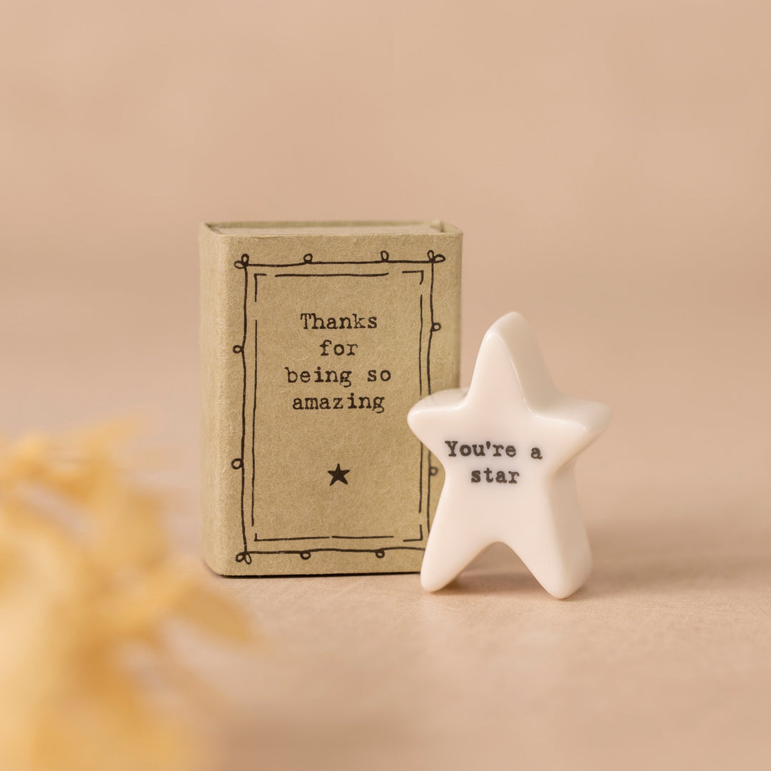 Ceramic Thank You Keepsake You're a Star in Matchbox
