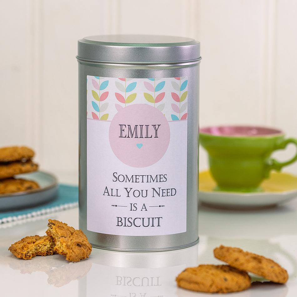 Personalised Biscuit Tin with a Dozen Biscuits
