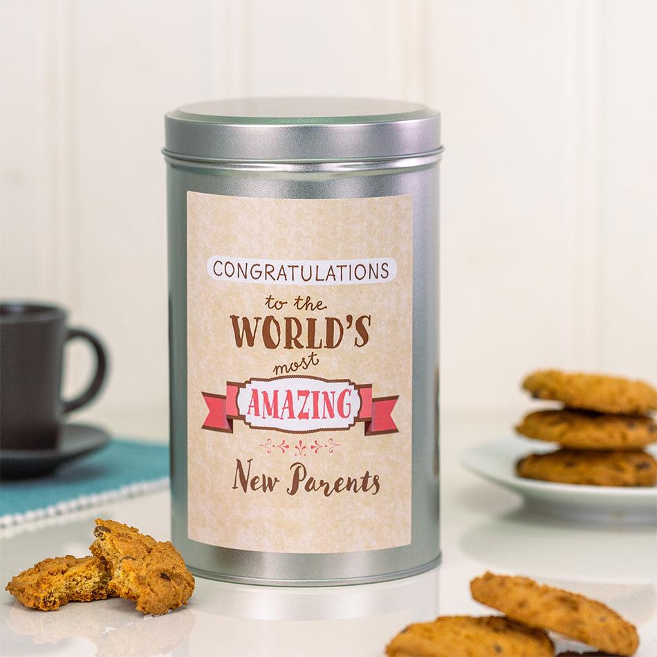 World's Most Amazing Parents Tin with a Dozen Biscuits