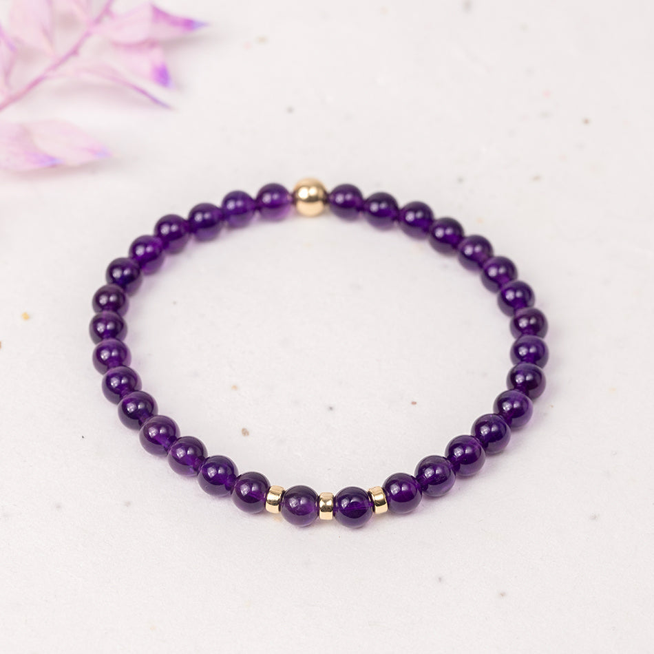 6mm Crystal Bracelets with Gold or Silver Accent Beads