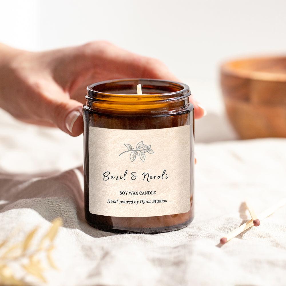 Basil and Neroli Soy Wax Candle