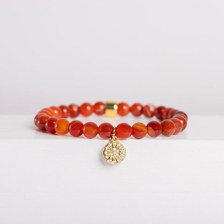 Carnelian Bracelet with Celestial Charm