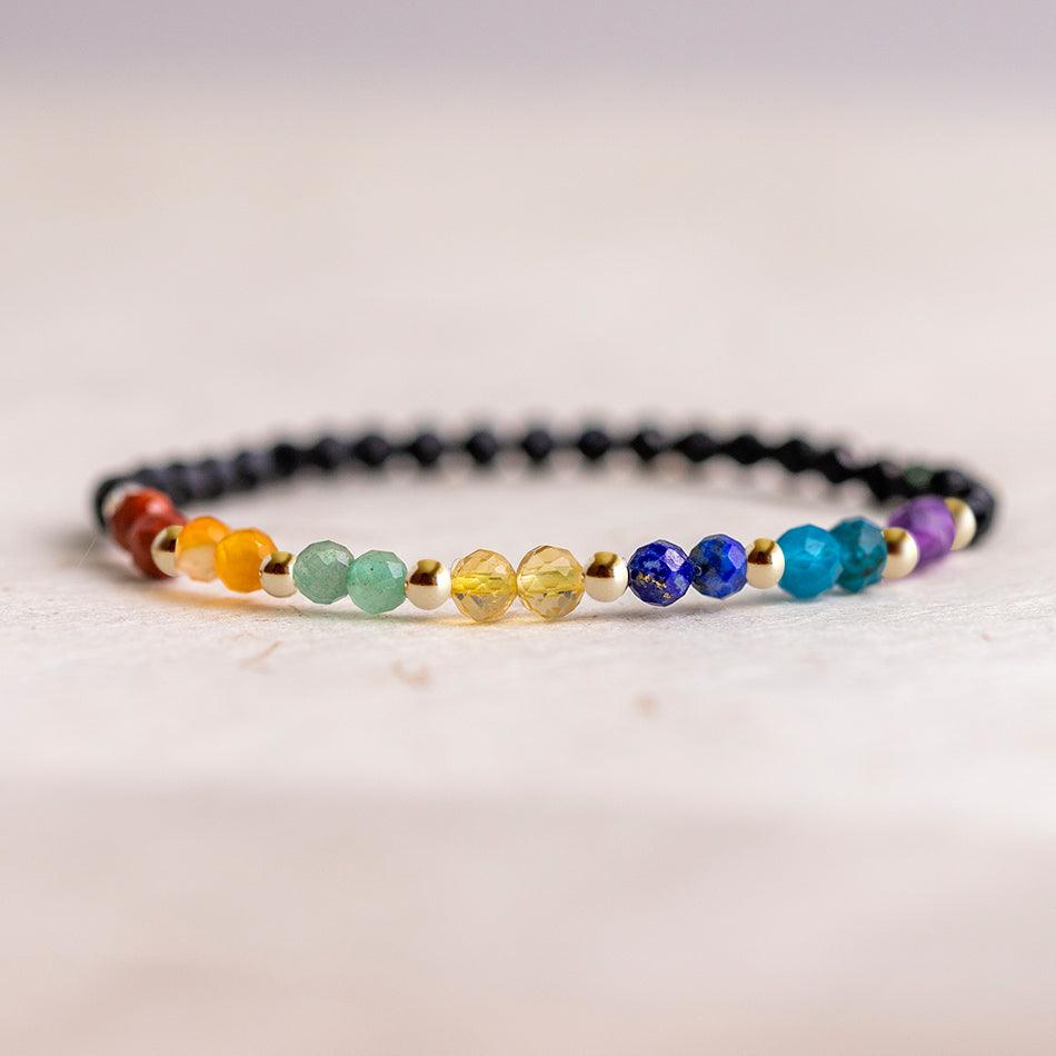 Seven Chakra Bracelet Dainty - 4mm