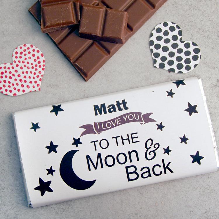 To the Moon and Back Personalised Chocolate Bar