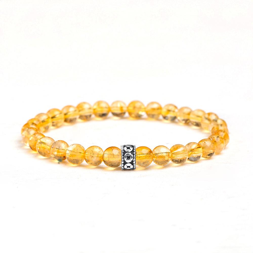 Men's Bracelets Citrine Gemstone Bracelet with Sterling Silver