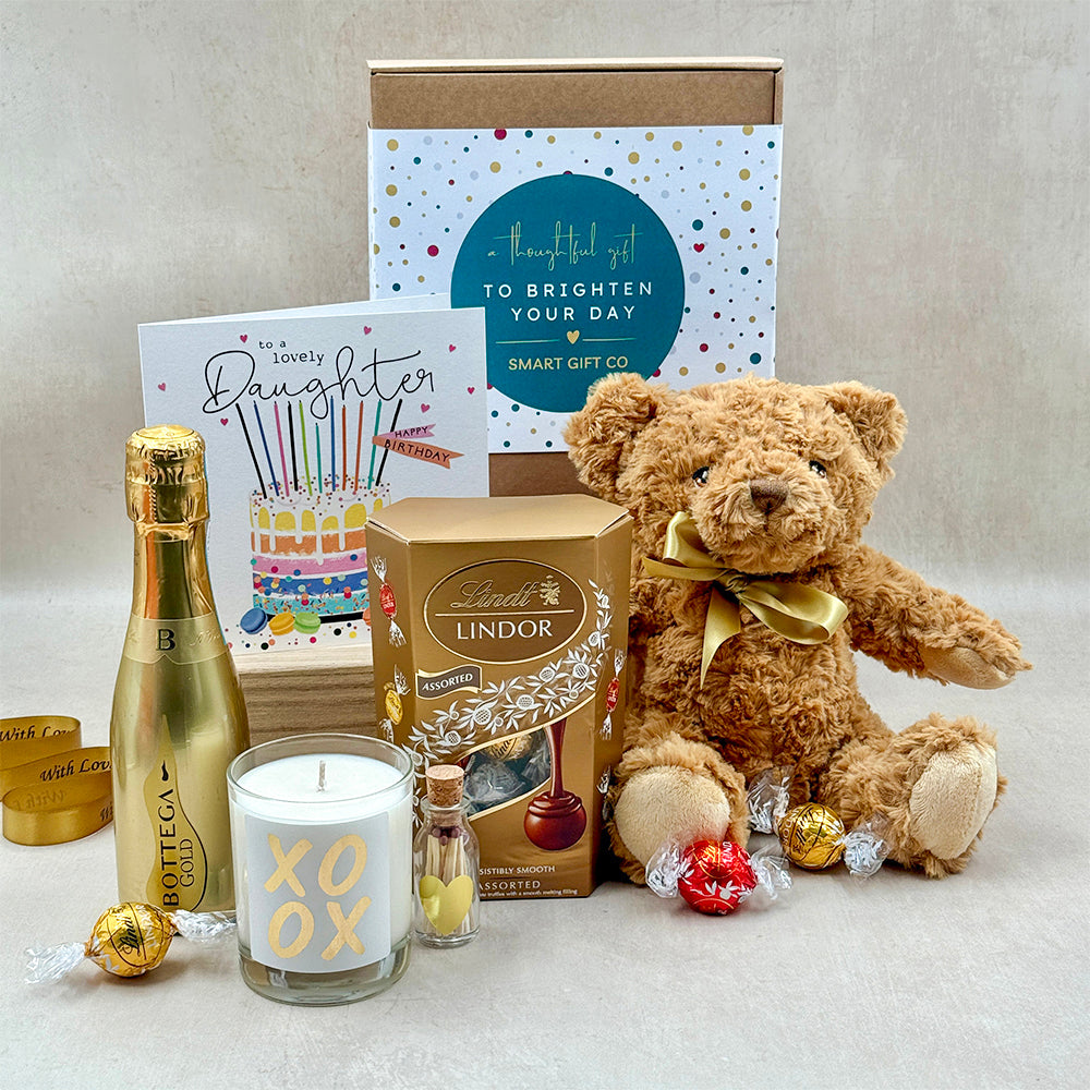 Luxury Birthday Gift Box for Daughter with Teddy & Prosecco