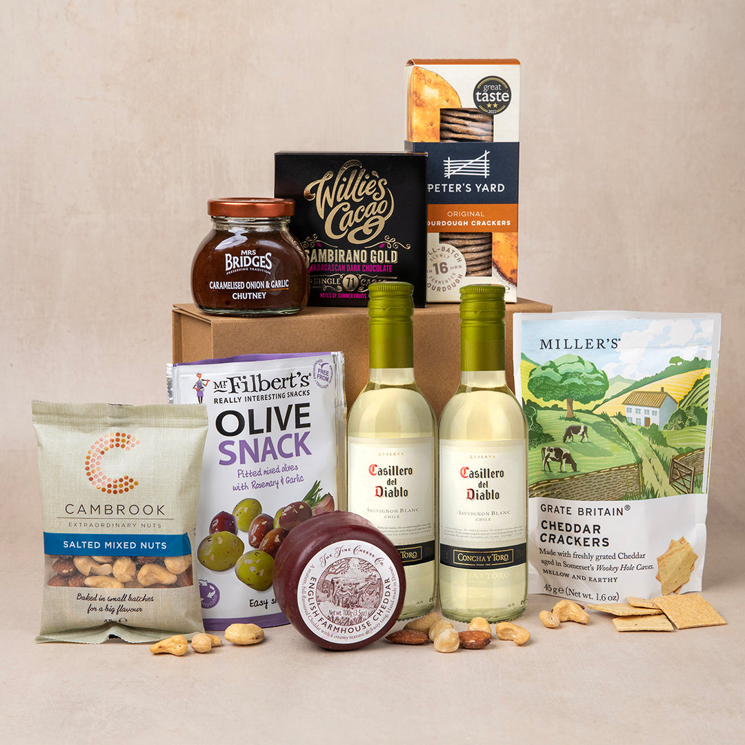 Luxury Cheese & Wine Hamper – White Duo