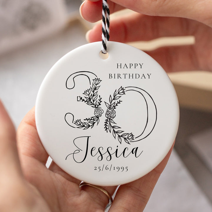 Personalised 30th Birthday Ceramic Keepsake with Birth Date