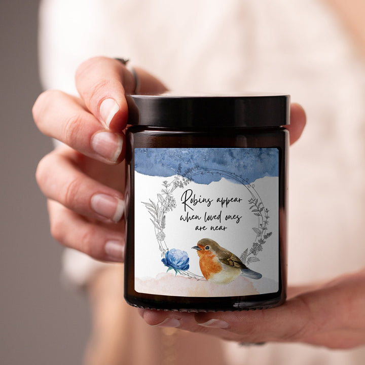 Robins Appear When Loved Ones are Near Sympathy Candle