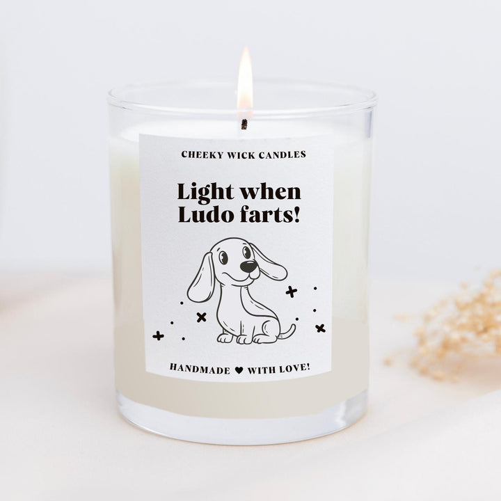 Personalised Light Me When the Dog Farts Candle - Sausage Dog