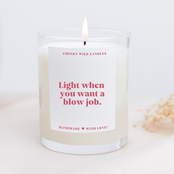 Light When You Want a Blowjob Candle Gift for Boyfriend