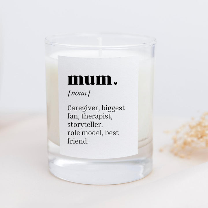 Personalised Dictionary Definition Candle for Mum