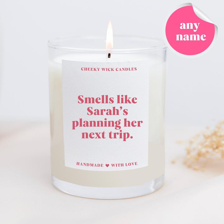 Personalised Candle Gift for a Traveller Candle