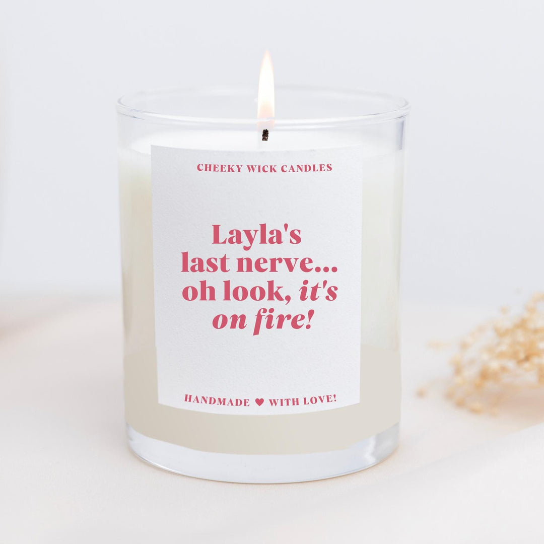 Personalised Last Nerve Candle With Any Name