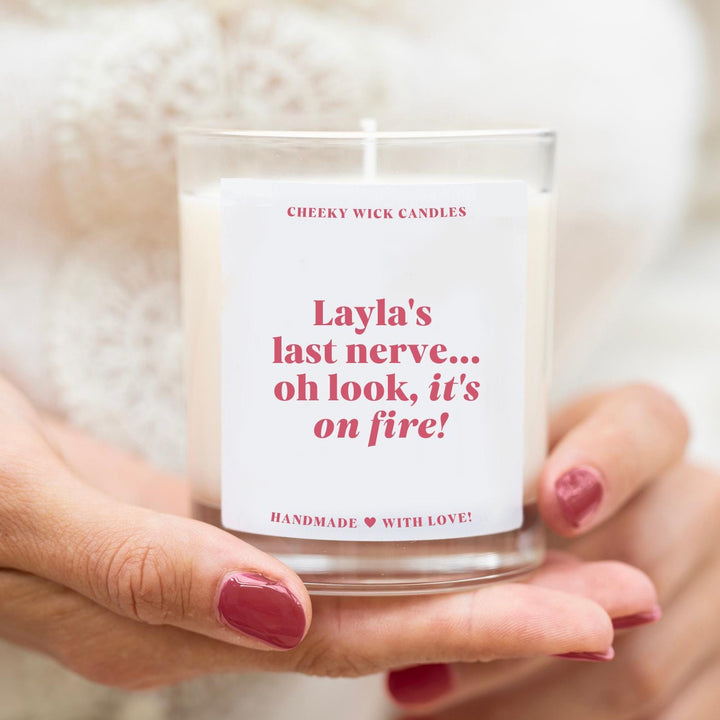 Personalised Last Nerve Candle With Any Name
