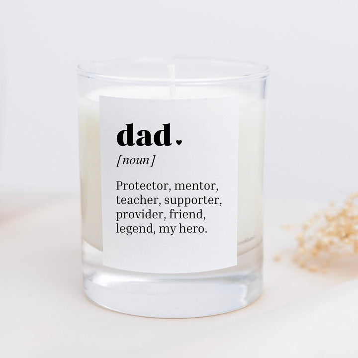 Personalised Dictionary Definition Candle for Dad