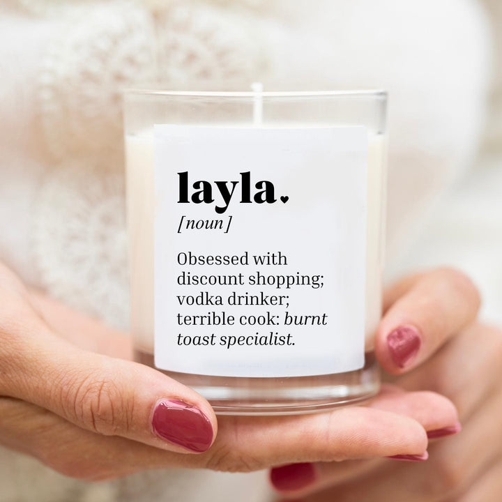 Personalised Dictionary Definition Candle