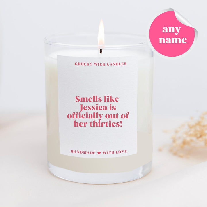 Personalised Smells Like Thirties Officially Over Candle