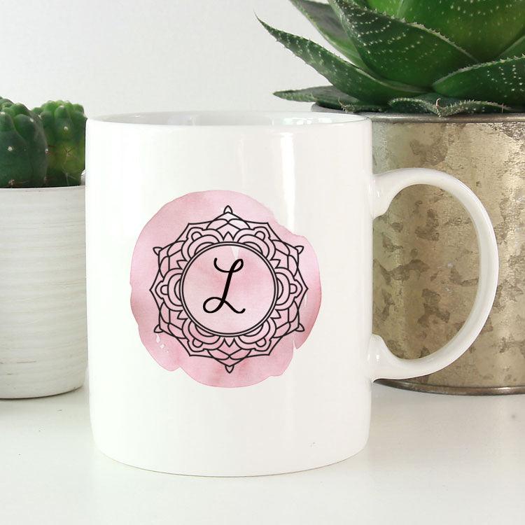 Personalised Pink Monogram Mug