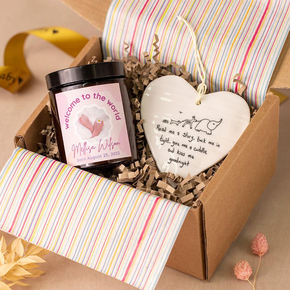 Personalised Baby Girl Gift Set with Keepsake