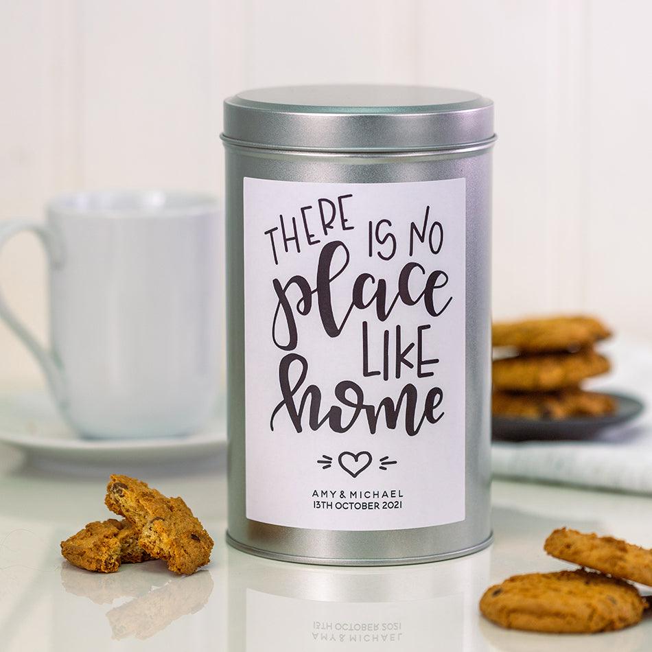 Personalised There's No Place Like Home Tin with a Dozen Biscuits