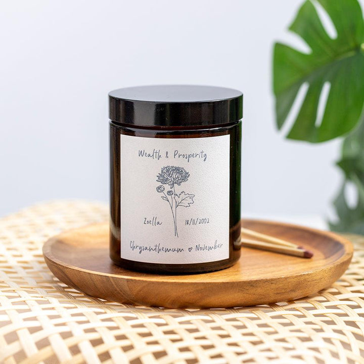 November Birthday Flower Candle