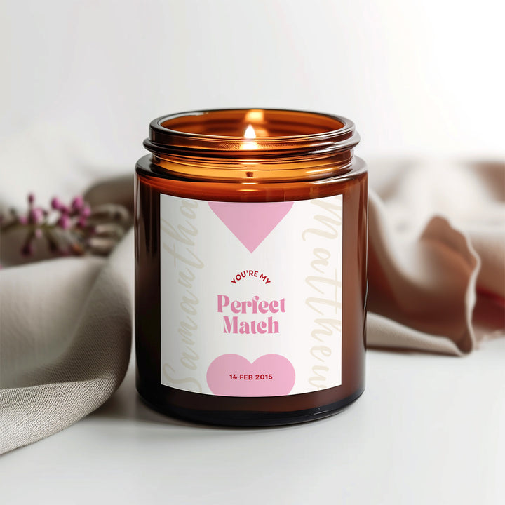 Personalised Romantic Candle – You're My Perfect Match
