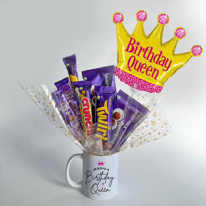 Personalised Any Name Birthday Queen Chocolate Bouquet