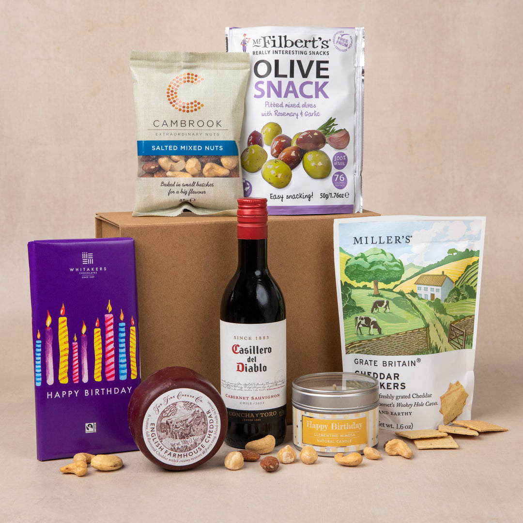 Happy Birthday Cheese and Red Wine Hamper