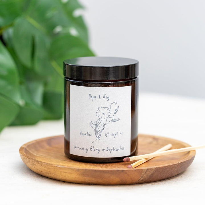 September Birthday Flower Candle