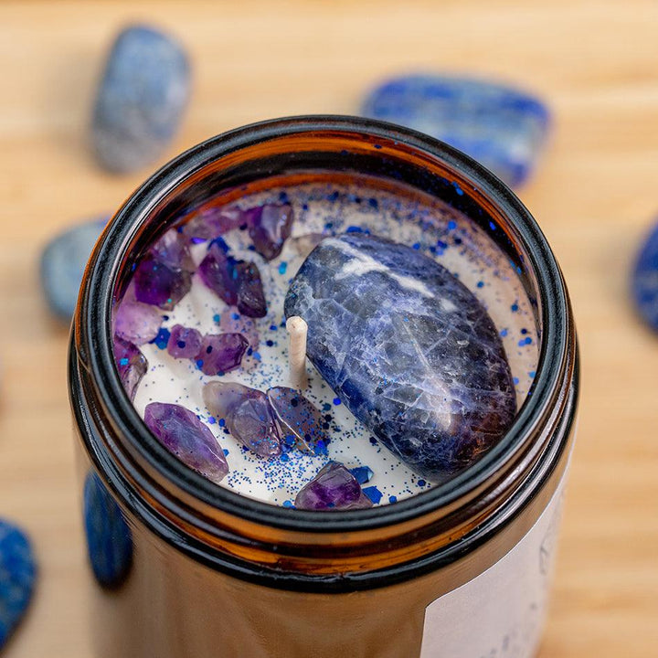 Sodalite Crystal Candle - Creativity