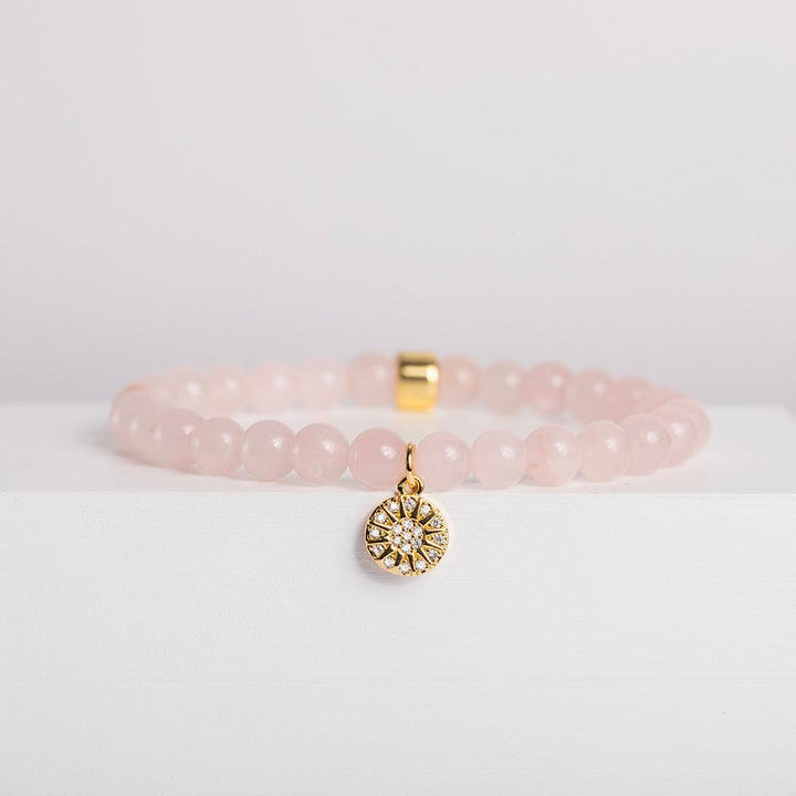 Rose Quartz Bracelet with Celestial Charm
