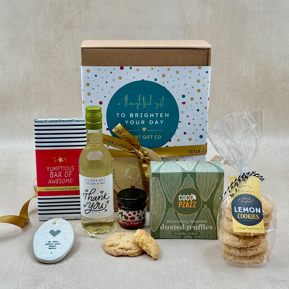Heartfelt Thanks Gift Box with Wine & Truffles