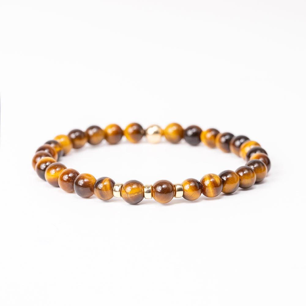 Tiger Eye Gemstone Bracelet - 6mm Beads