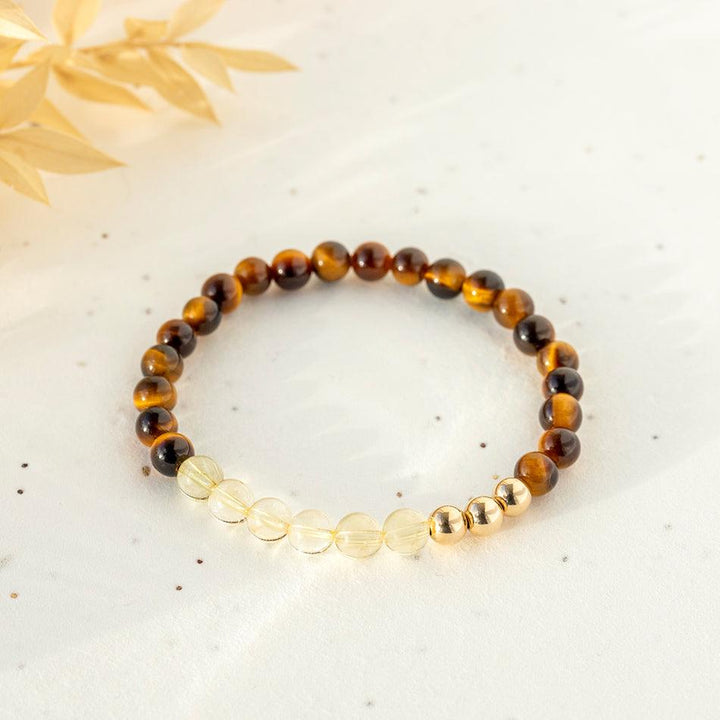 Radiant Strength Tiger Eye and Citrine Bracelet 6mm