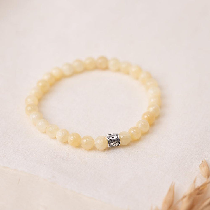 Yellow Calcite Gemstone Bracelet 6mm
