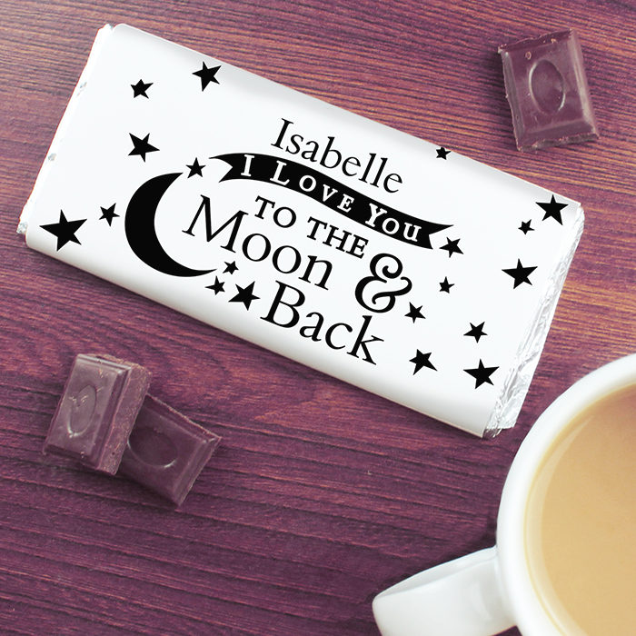 I Love You To The Moon and Back Personalised Chocolate Bar 