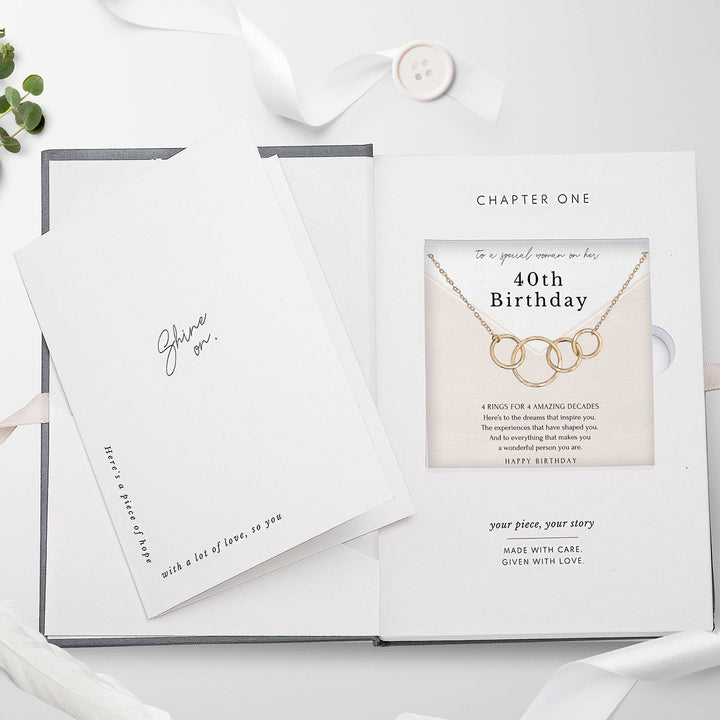 40th Birthday 4 Rings Eternity Necklace