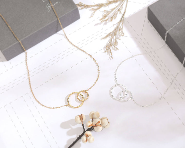 Celebrating You Mother Friend Daughter 2 Rings Necklace Gift
