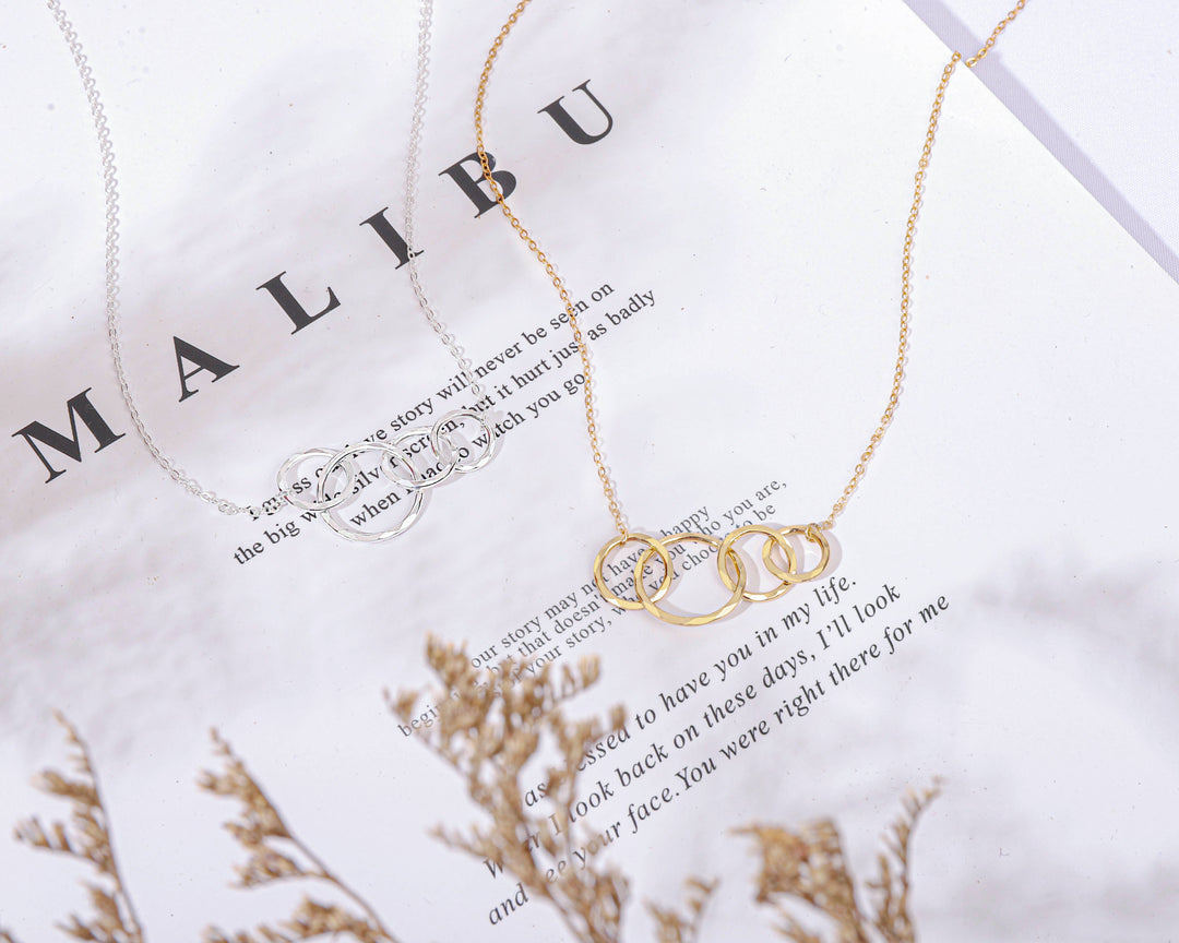 40th Birthday 4 Rings Eternity Necklace