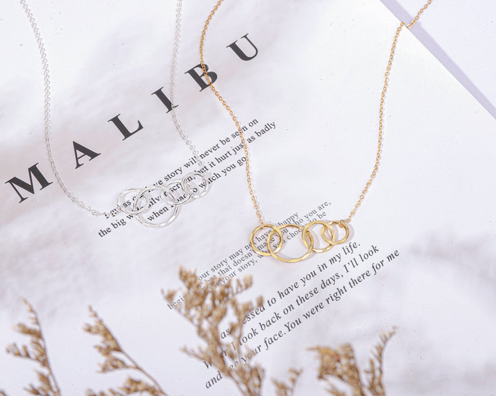 40th Birthday 4 Rings Eternity Necklace