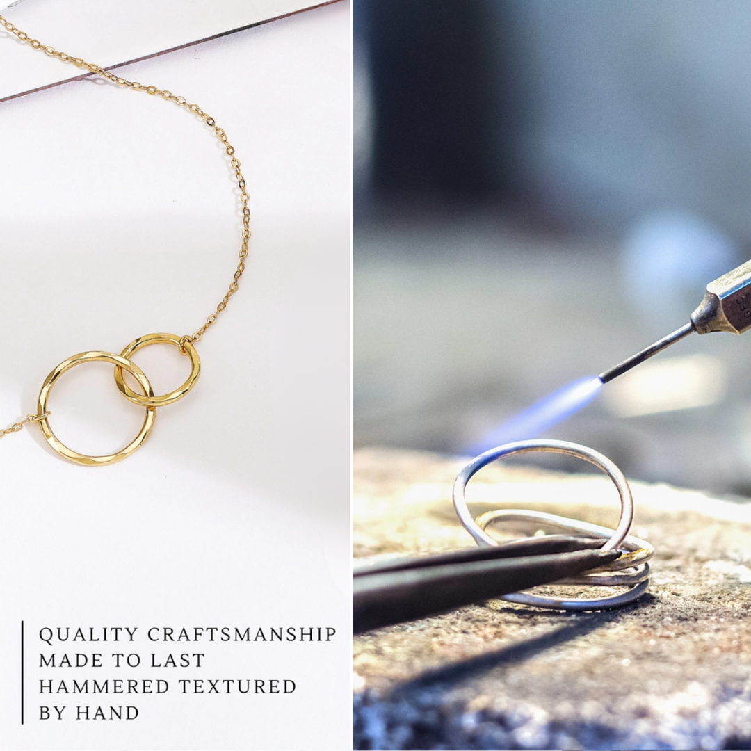 Eternity Circles Gold Vermeil Necklace - Unbiological Sister