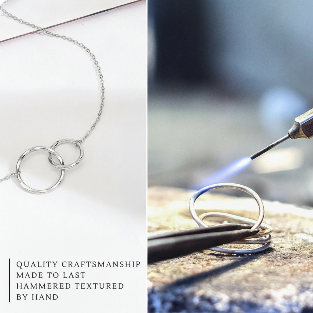 Eternity Circles Sterling Silver Necklace - 30th Birthday
