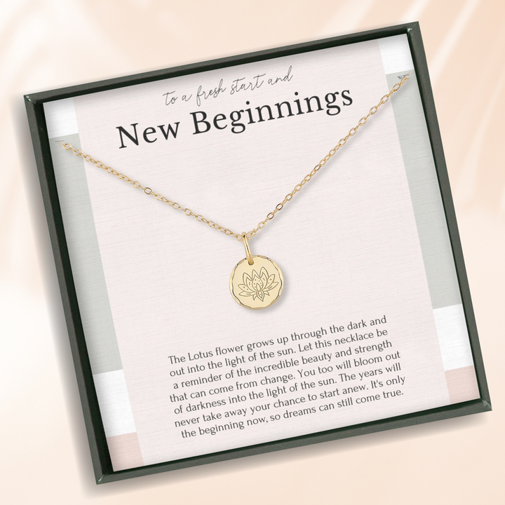 New Beginnings Gold Vermeil Lotus Necklace