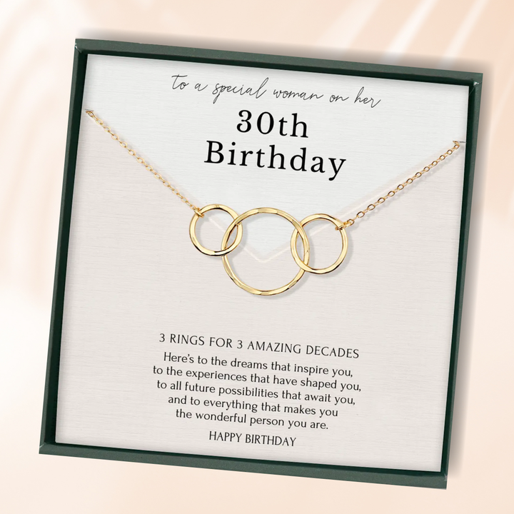 Eternity Circles Gold Vermeil Necklace - 30th Birthday