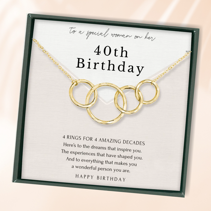 Eternity Circles Gold Vermeil Necklace - 40th Birthday