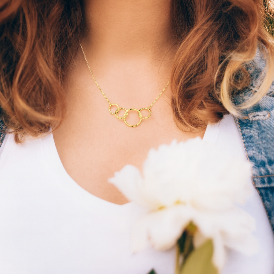 Eternity Circles Gold Vermeil Necklace - 40th Birthday