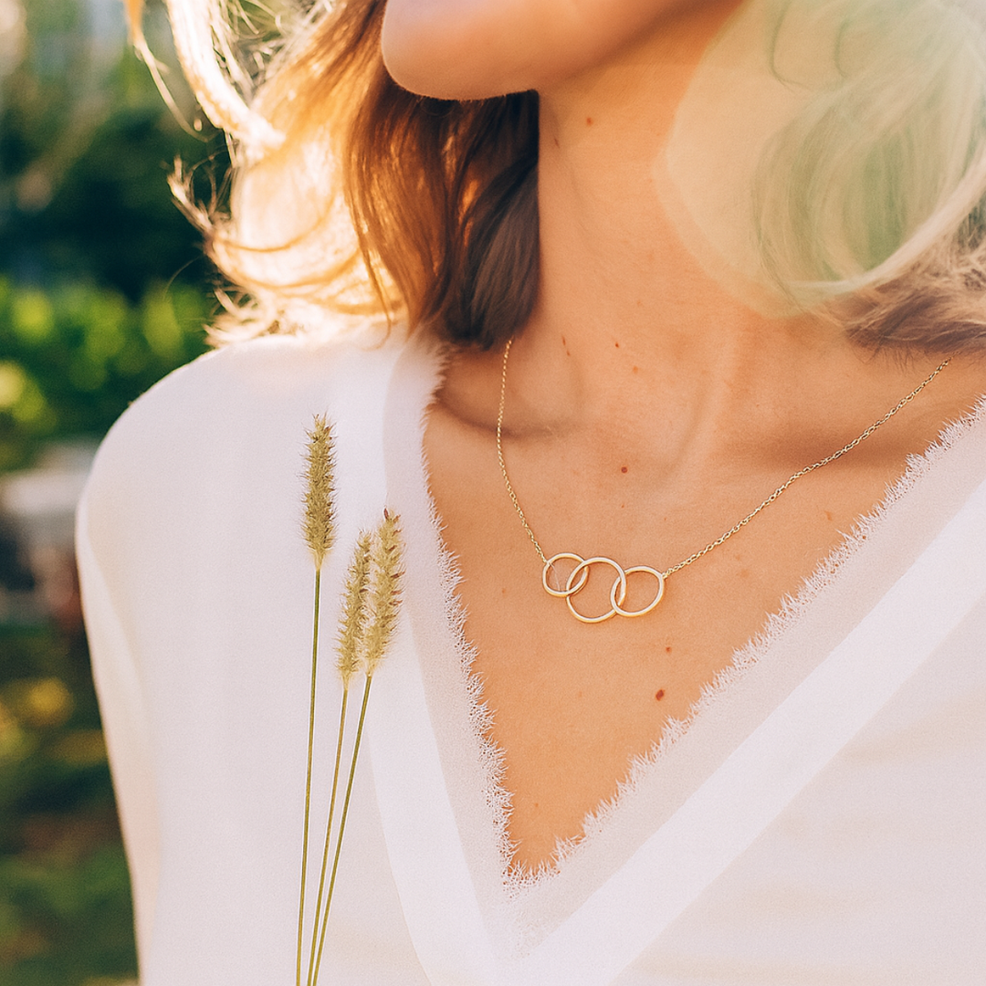 Eternity Circles Gold Vermeil Necklace - 30th Birthday