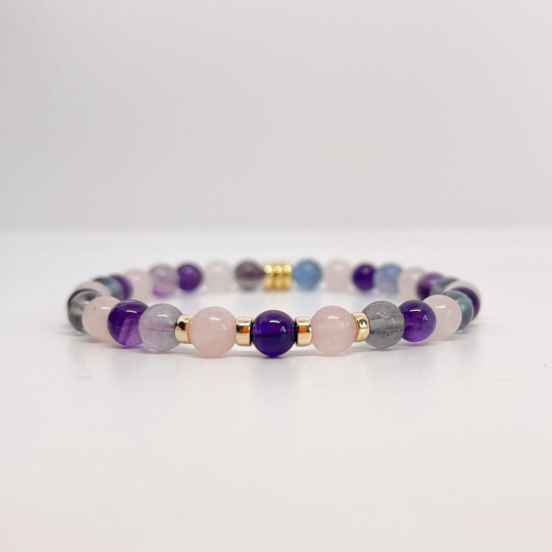Calm & Balance Bracelet with Fluorite and Rose Quartz