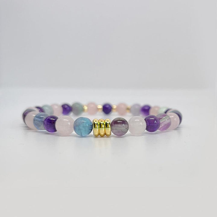 Calm & Balance Bracelet with Fluorite and Rose Quartz